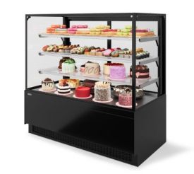 Витрина Кондитерская Vete II kub lux 90, Чёрный муар/Металлик (VG033.B9005M)