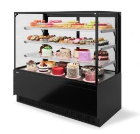 Витрина Кондитерская Vete II kub lux 130, Чёрный муар/Металлик (VG033.B9005M)