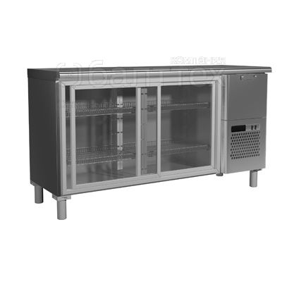 Стол холодильный Rosso T57 M2-1-C 9006-1 корпус серый, без борта  (BAR-360K)